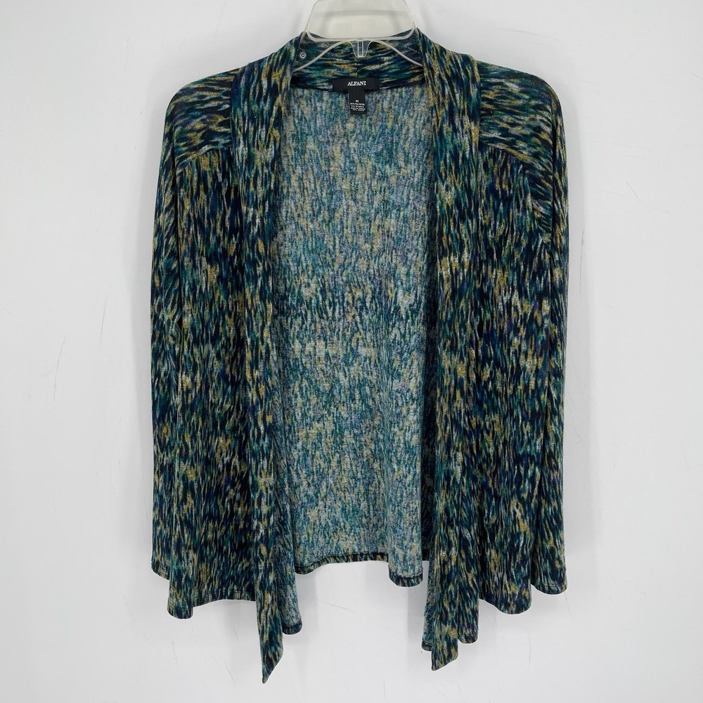 Alfani Women's Multi-Color Space Dye Stretch Open Front Cardigan Sweater Size M